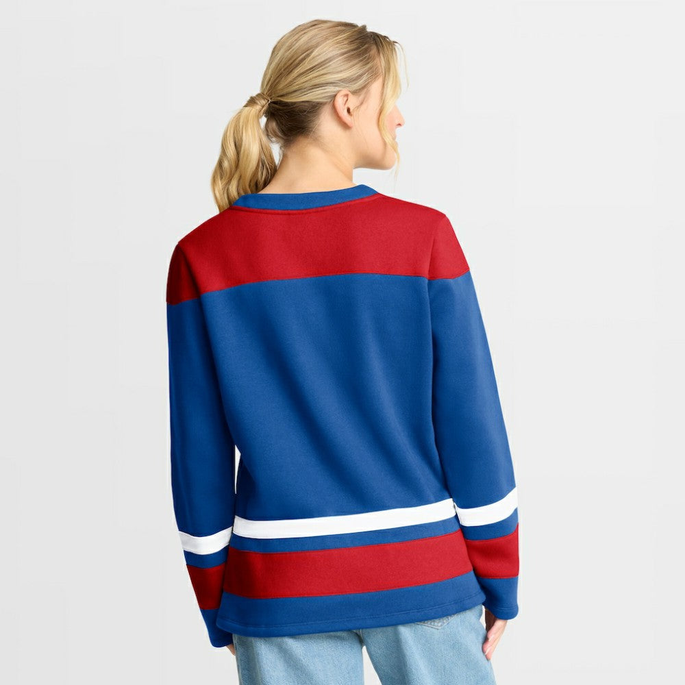 New York Rangers Fanatics Women's Icing Long Sleeve Lace Up Sweatshirt - Blue | US 202756851