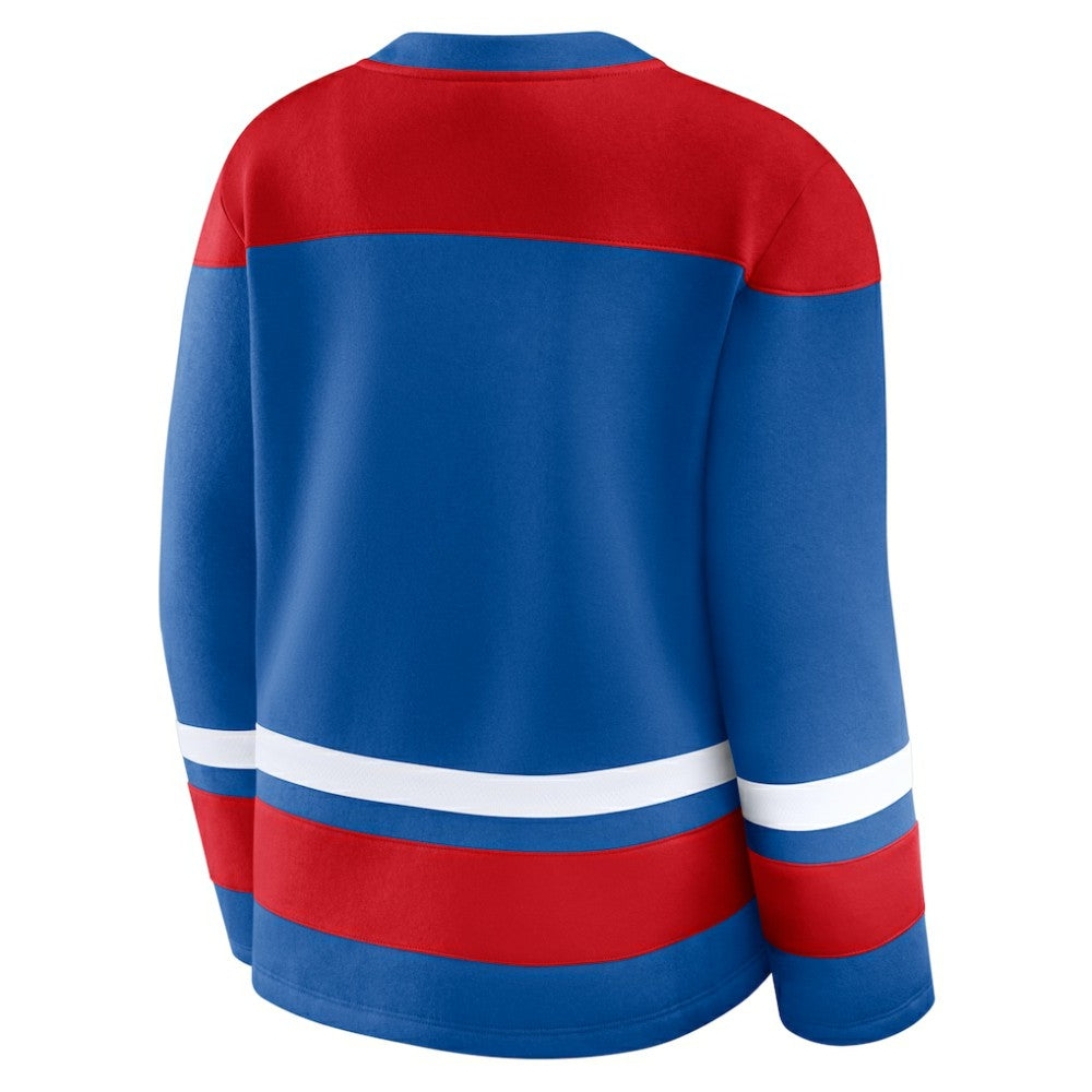 New York Rangers Fanatics Women's Icing Long Sleeve Lace Up Sweatshirt - Blue | US 202756851