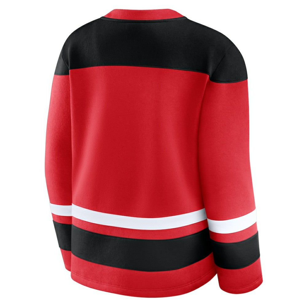 Chicago Blackhawks Fanatics Women's Icing Long Sleeve Lace Up Sweatshirt - Athletic Red | US 202756859
