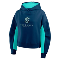 Seattle Kraken Fanatics Women's Back Check Boxy Hoodie - Navy | US 202756862