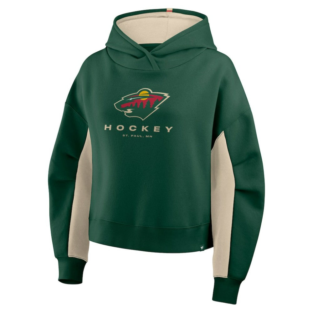 Minnesota Wild Fanatics Women's Back Check Boxy Hoodie - Green | US 202756863