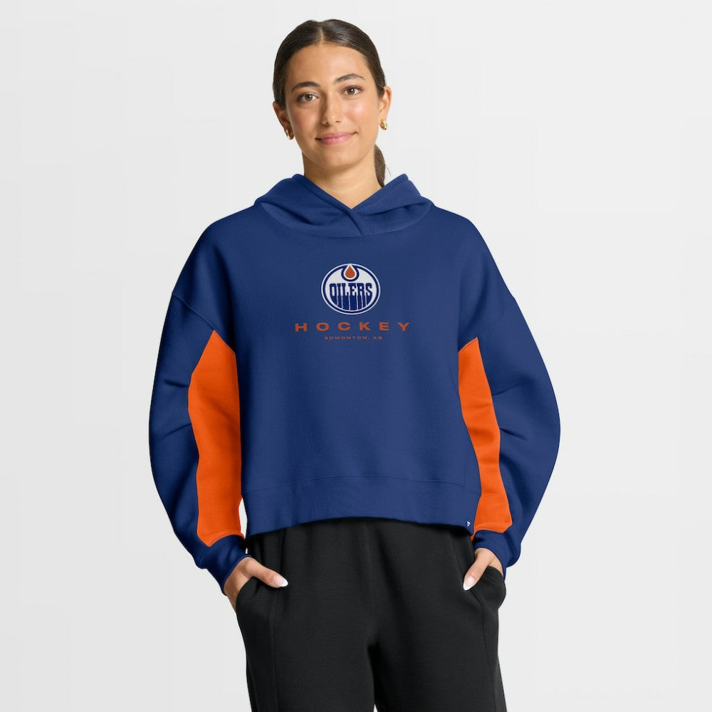 Edmonton Oilers Fanatics Women's Back Check Boxy Hoodie - Royal | US 202756865