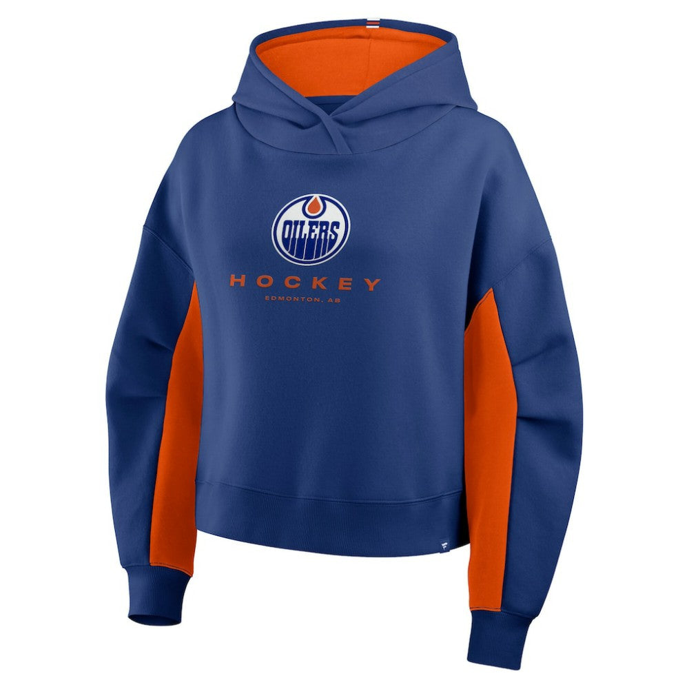 Edmonton Oilers Fanatics Women's Back Check Boxy Hoodie - Royal | US 202756865