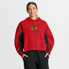Chicago Blackhawks Fanatics Women's Back Check Boxy Hoodie - Red | US 202756868