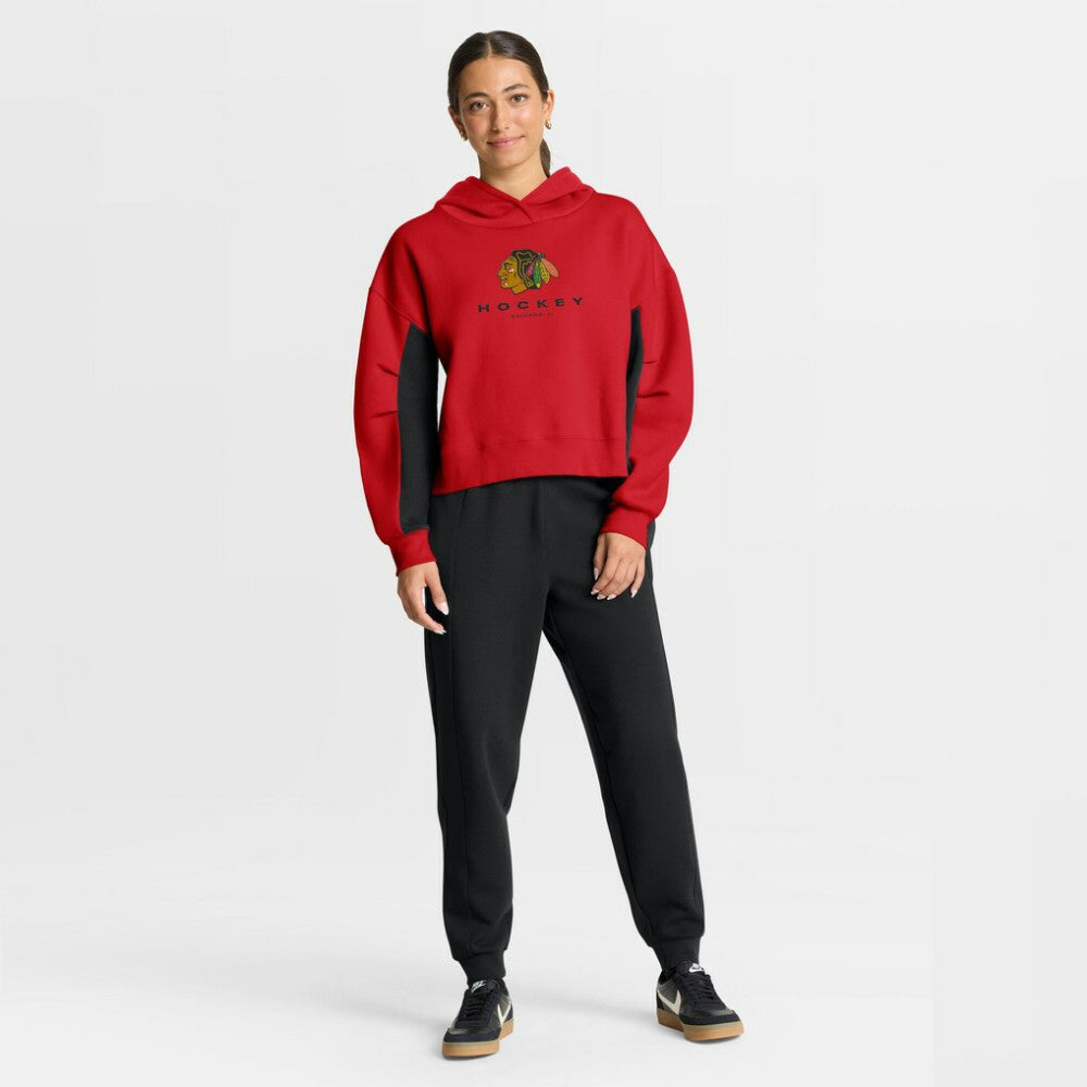 Chicago Blackhawks Fanatics Women's Back Check Boxy Hoodie - Red | US 202756868