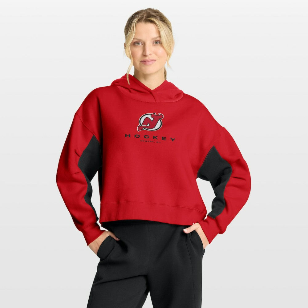 New Jersey Devils Fanatics Women's Back Check Boxy Hoodie - Red | US 202756870