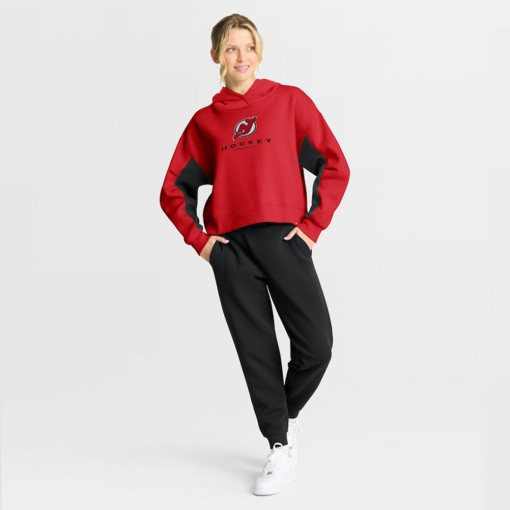 New Jersey Devils Fanatics Women's Back Check Boxy Hoodie - Red | US 202756870