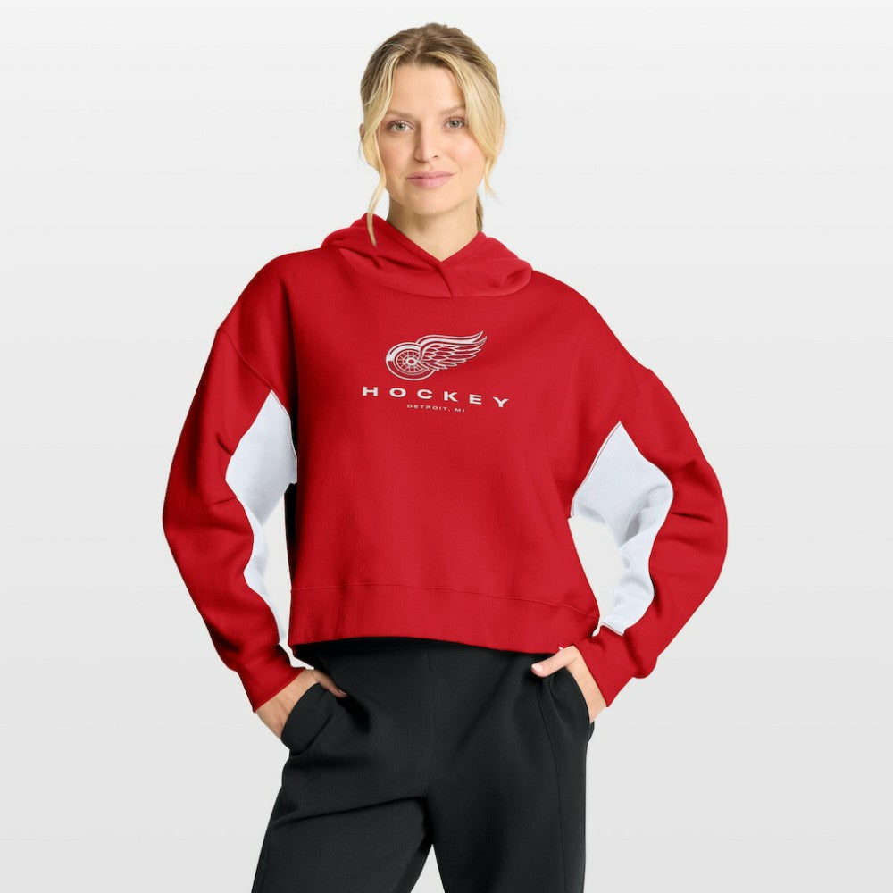 Detroit Red Wings Fanatics Women's Back Check Boxy Hoodie - Red | US 202756871