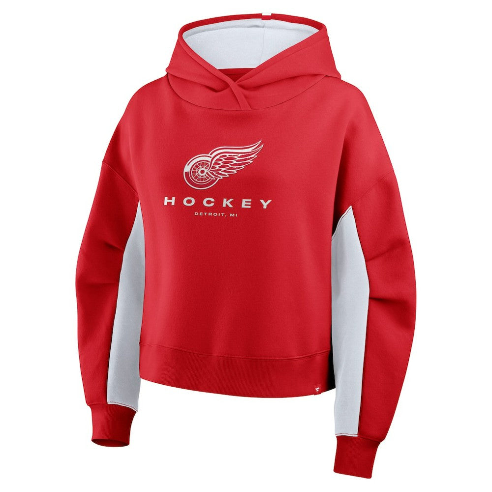 Detroit Red Wings Fanatics Women's Back Check Boxy Hoodie - Red | US 202756871