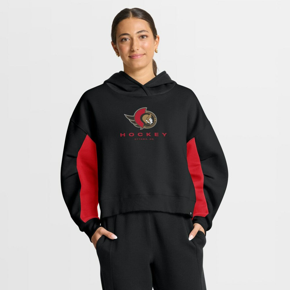 Ottawa Senators Fanatics Women's Back Check Boxy Hoodie - Black | US 202756872