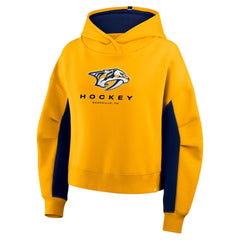 Nashville Predators Fanatics Women's Back Check Boxy Hoodie - Gold | US 202756875