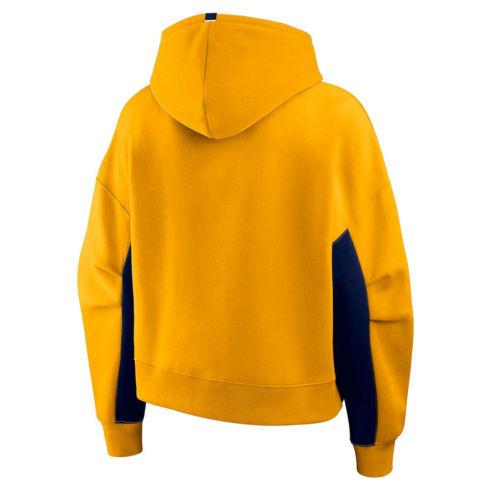 Nashville Predators Fanatics Women's Back Check Boxy Hoodie - Gold | US 202756875