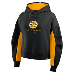 Boston Bruins Fanatics Women's Back Check Boxy Hoodie - Black | US 202756876