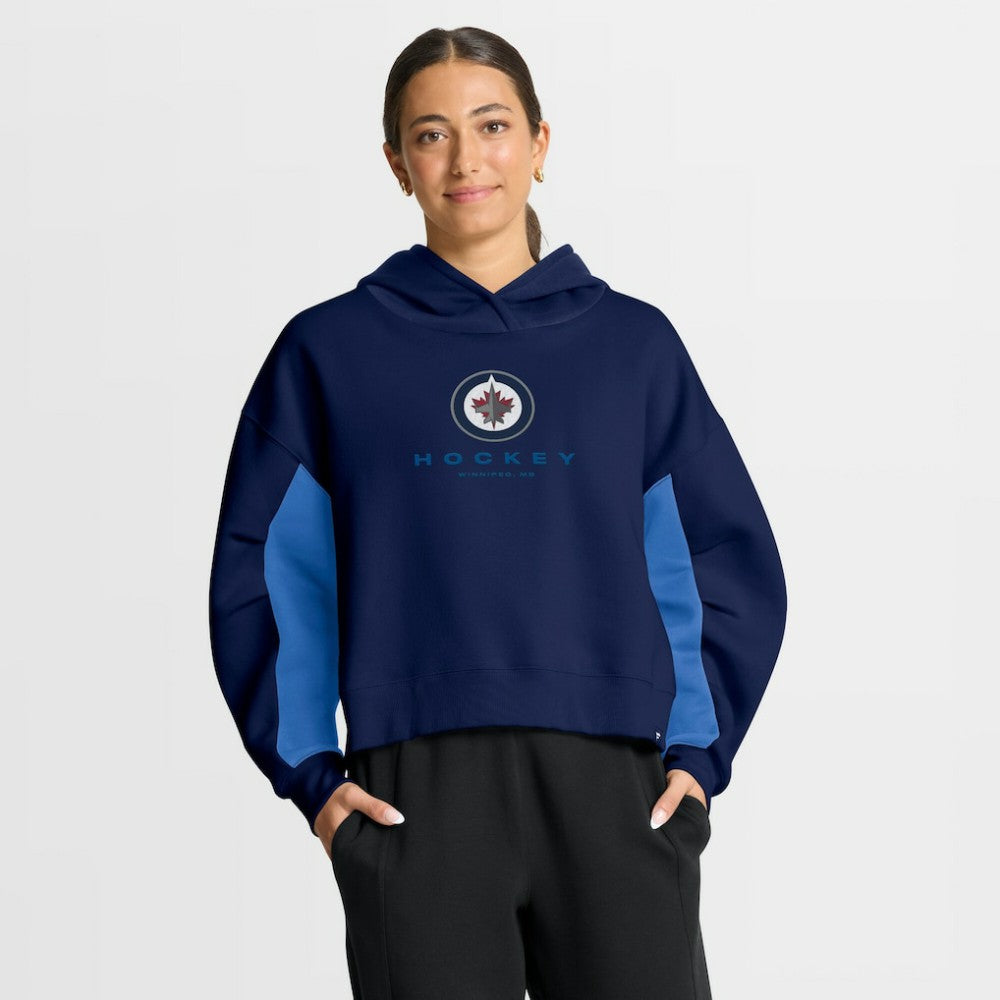 Winnipeg Jets Fanatics Women's Back Check Boxy Hoodie - Navy | US 202756877