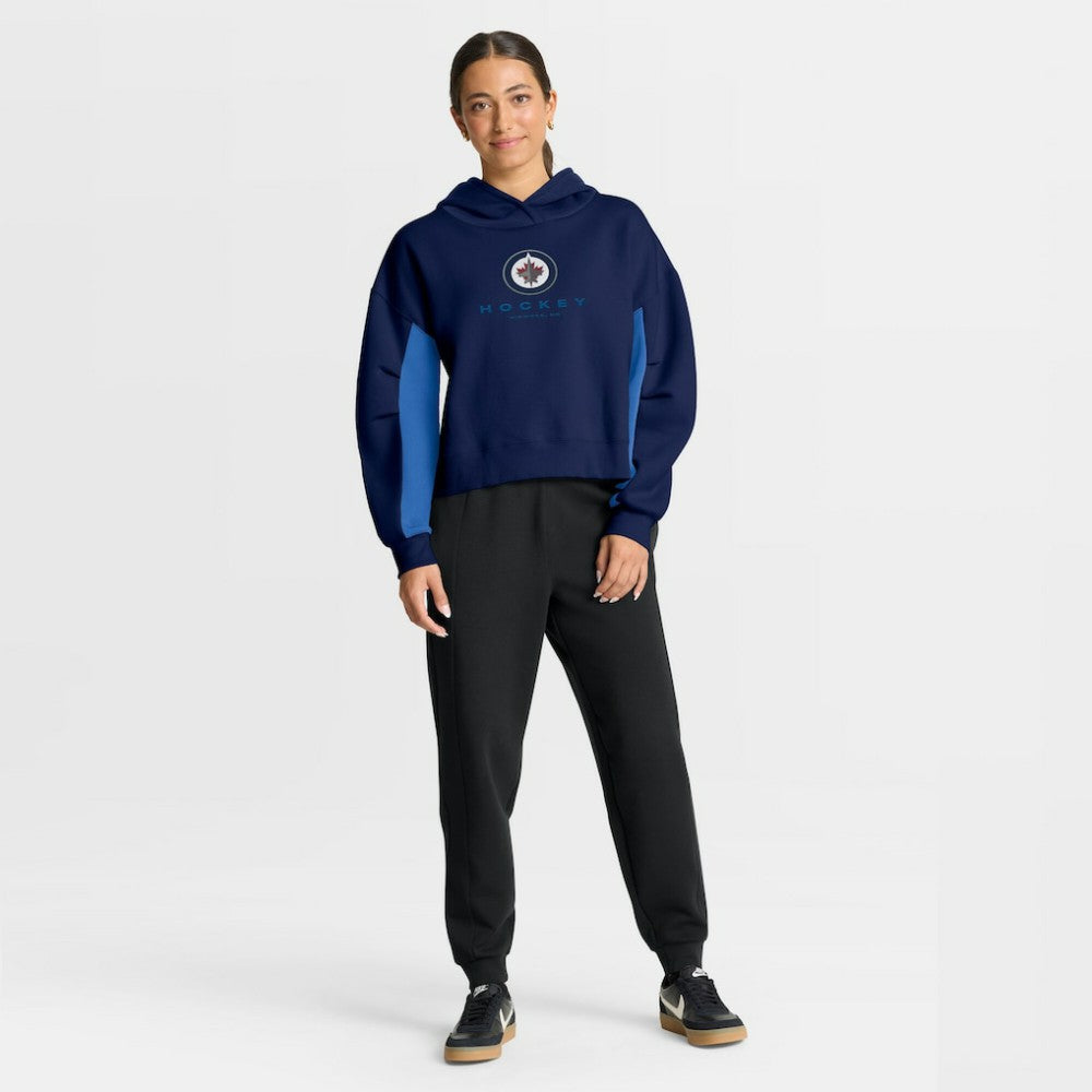 Winnipeg Jets Fanatics Women's Back Check Boxy Hoodie - Navy | US 202756877