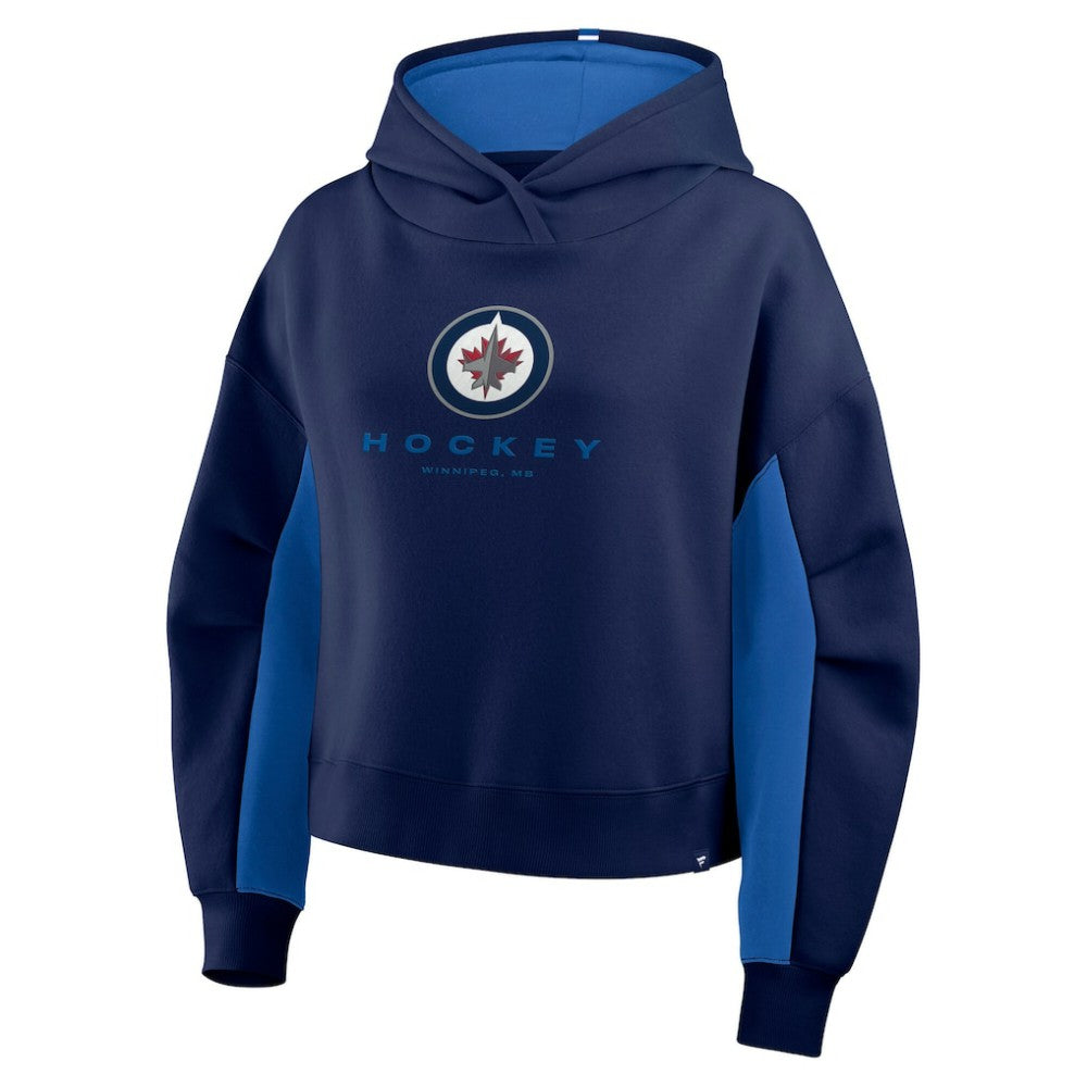 Winnipeg Jets Fanatics Women's Back Check Boxy Hoodie - Navy | US 202756877
