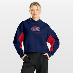 Montreal Canadiens Fanatics Women's Back Check Boxy Hoodie - Navy | US 202756878