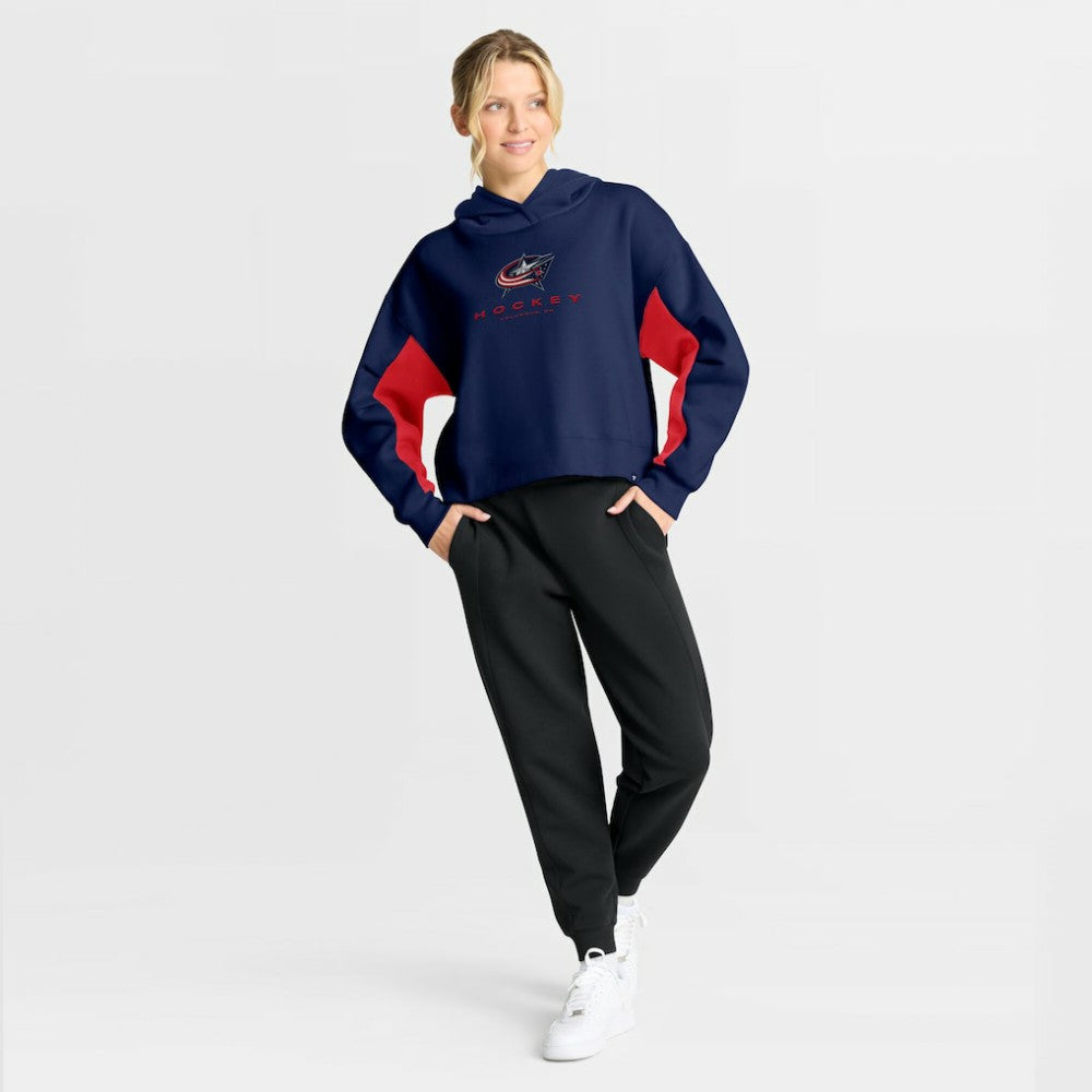 Columbus Blue Jackets Fanatics Women's Back Check Boxy Hoodie - Navy | US 202756879