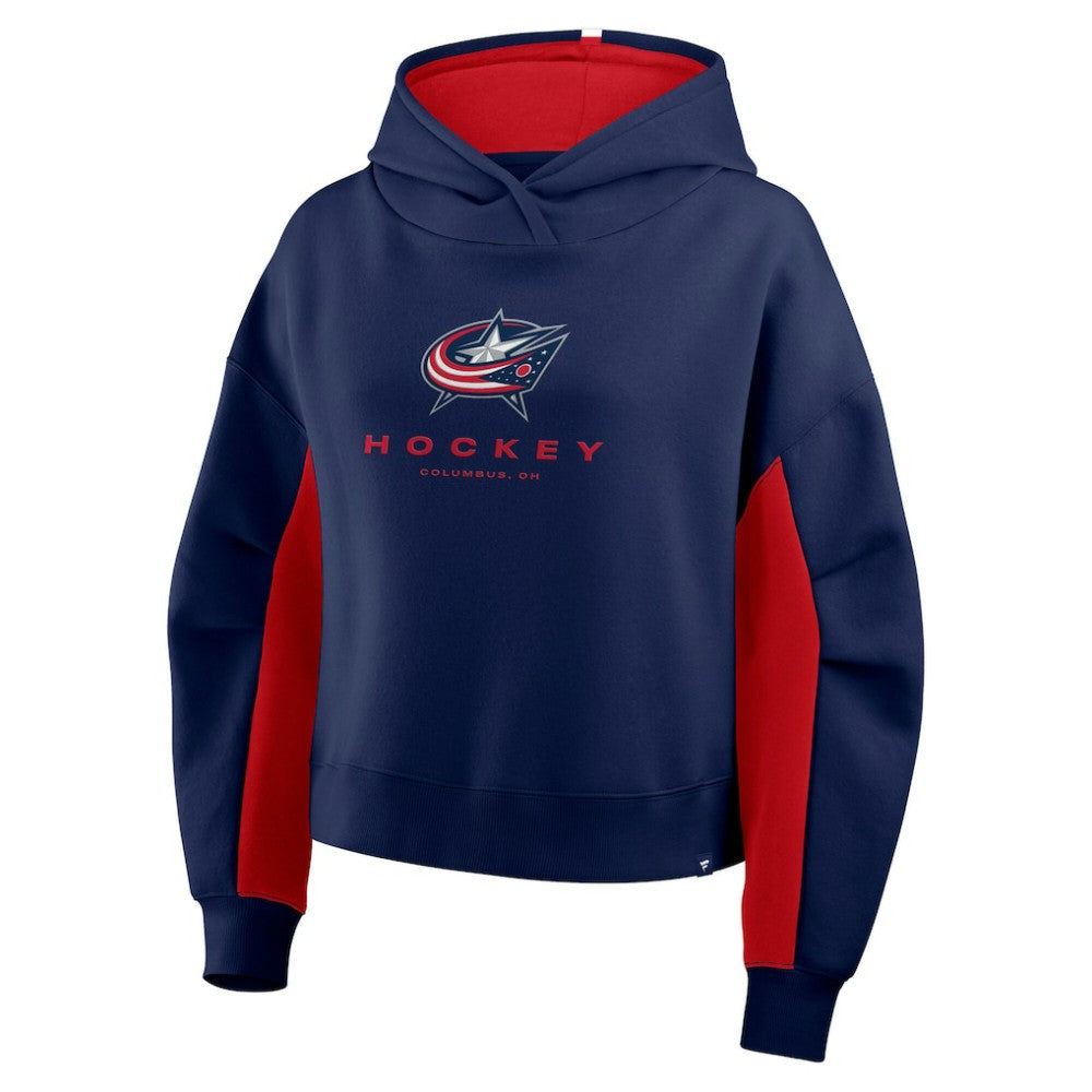 Columbus Blue Jackets Fanatics Women's Back Check Boxy Hoodie - Navy | US 202756879