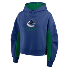 Vancouver Canucks Fanatics Women's Back Check Boxy Hoodie - Blue | US 202756884