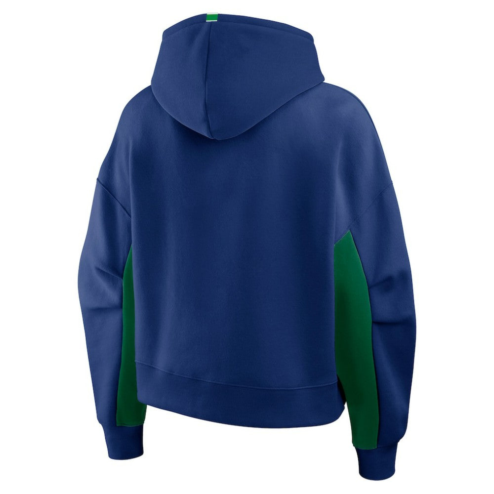 Vancouver Canucks Fanatics Women's Back Check Boxy Hoodie - Blue | US 202756884