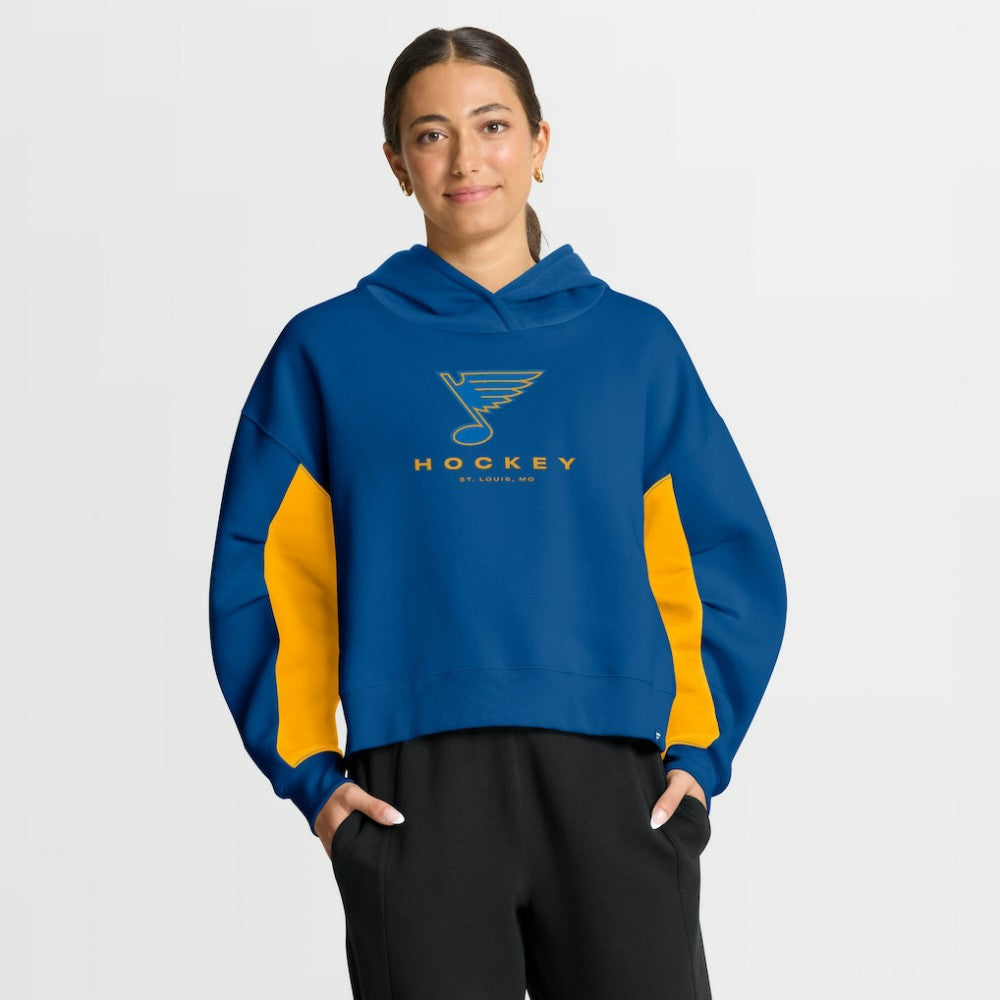 St. Louis Blues Fanatics Women's Back Check Boxy Hoodie - Blue | US 202756887