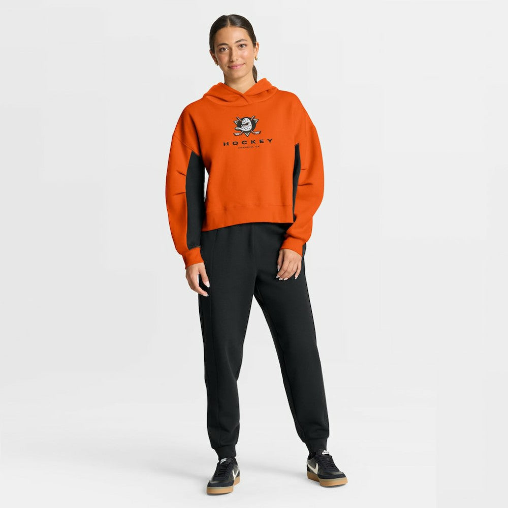 Anaheim Ducks Fanatics Women's Back Check Boxy Hoodie - Orange | US 202756889