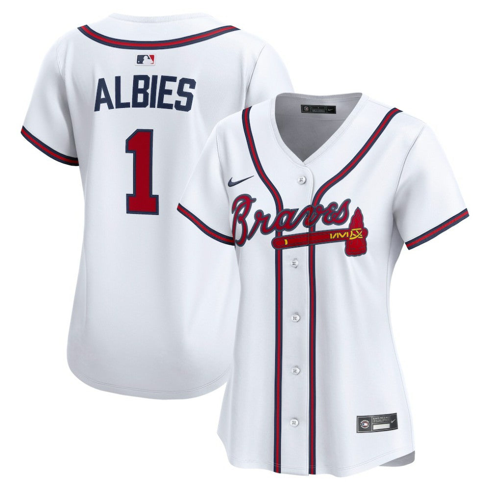 Ozzie Albies Atlanta Braves Nike Women's Home Limited Player Jersey - White Jerseys