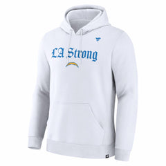 Los Angeles Chargers Unisex LA Strong Premium Fleece Pullover Hoodie - White Hoodies