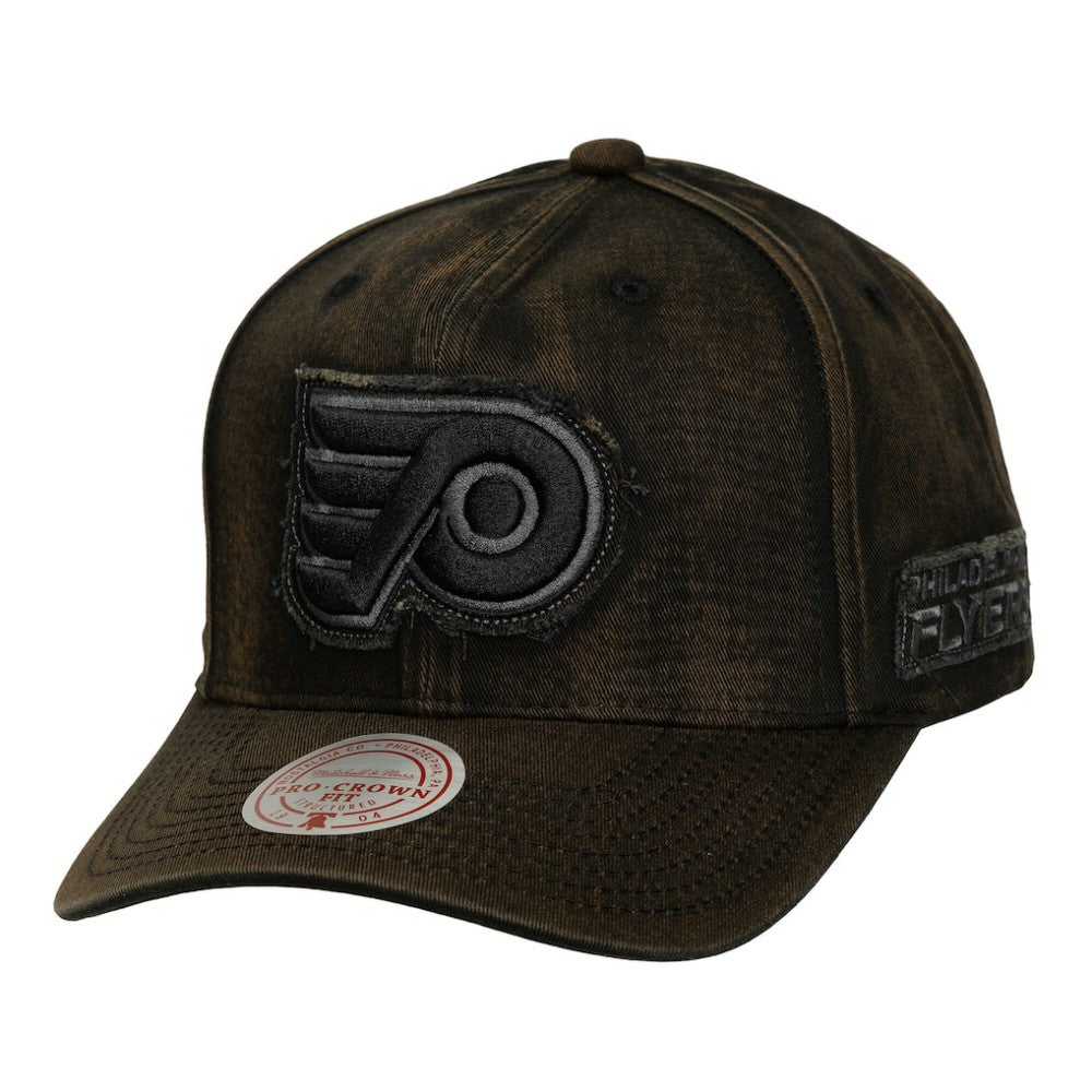 Philadelphia Flyers Mitchell & Ness Downtown Snow Wash Pro-Crown Adjustable Hat - Black | US 202757457