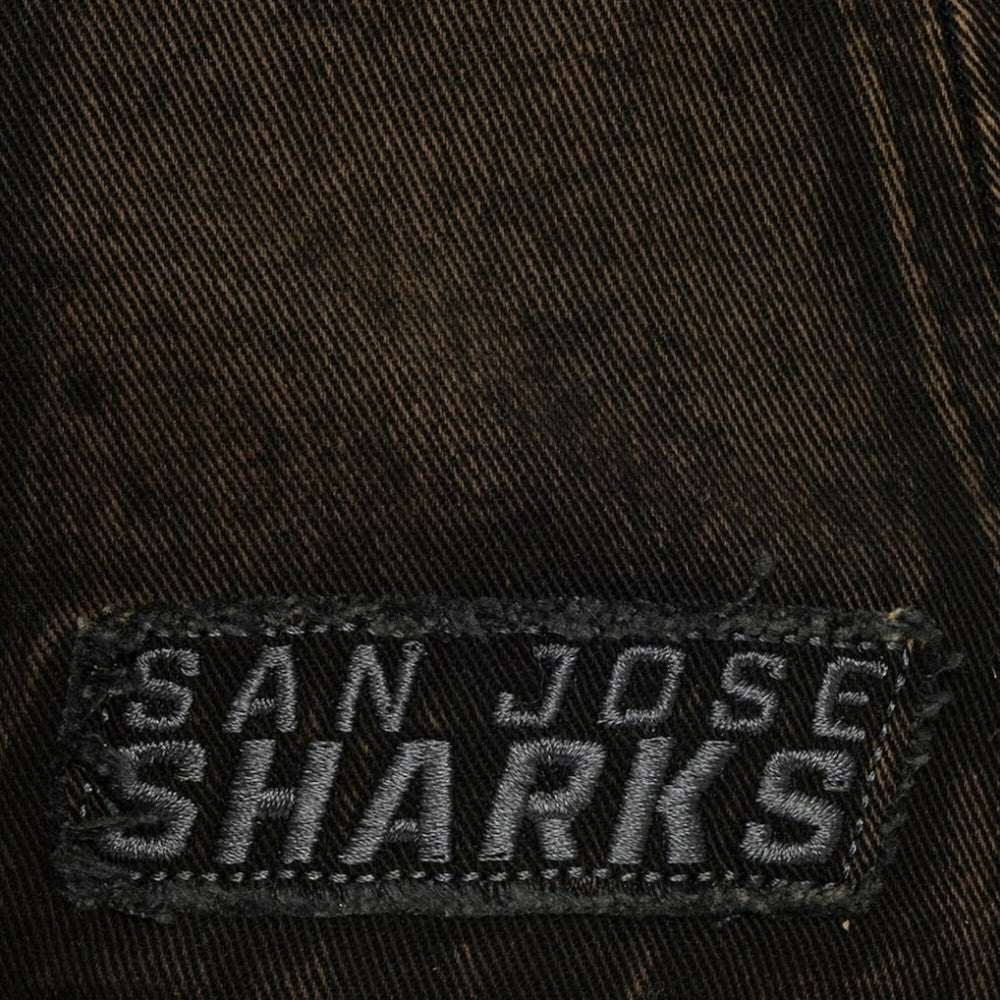 San Jose Sharks Mitchell & Ness Downtown Snow Wash Pro-Crown Adjustable Hat - Black | US 202757459