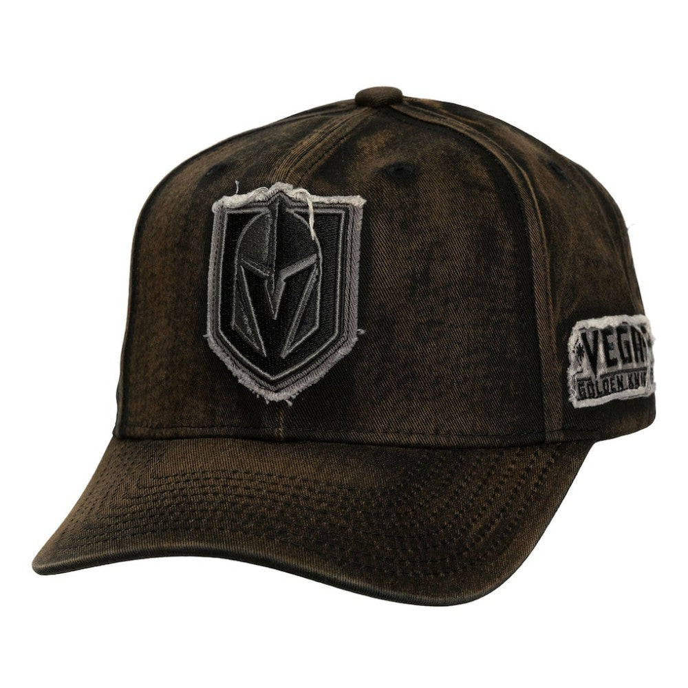 Vegas Golden Knights Mitchell & Ness Downtown Snow Wash Pro-Crown Adjustable Hat - Black | US 202757461