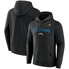 Los Angeles Chargers Unisex LA Strong Fleece Pullover Hoodie - Black Hoodies