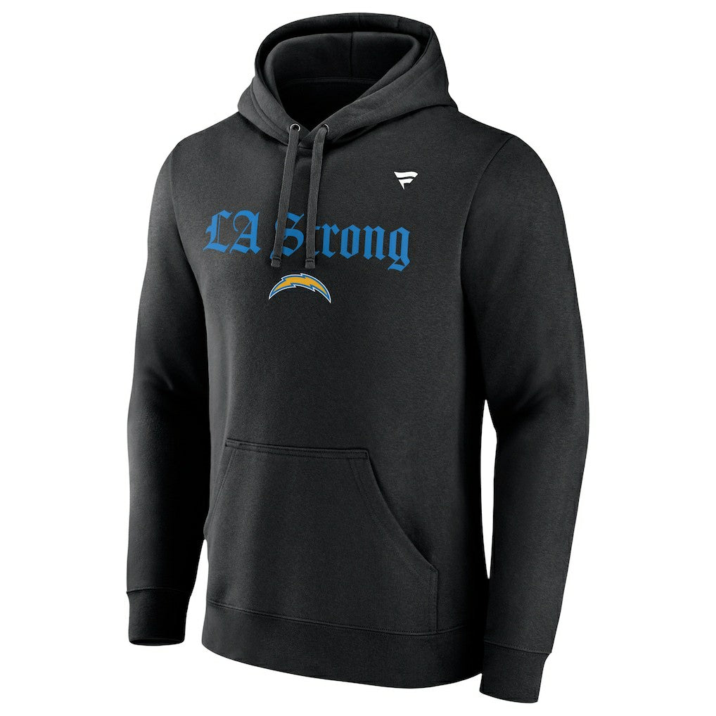 Los Angeles Chargers Unisex LA Strong Fleece Pullover Hoodie - Black Hoodies