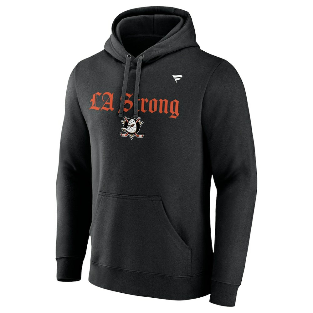 Anaheim Ducks Fanatics Unisex LA Strong Fleece Pullover Hoodie - Black | US 202757510