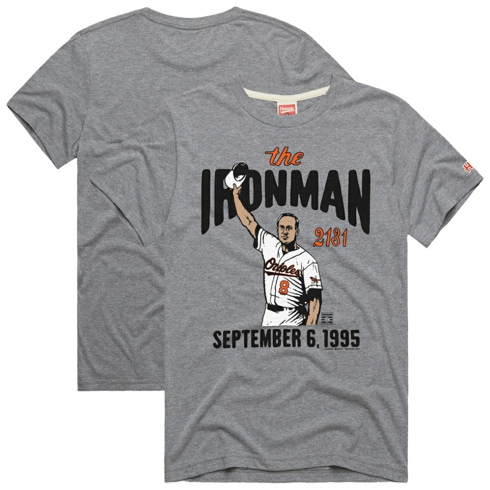 Cal Ripken Jr. Baltimore Orioles Homage Graphic Player T-Shirt - Gray T-shirts