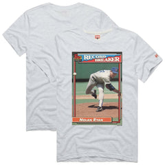 Nolan Ryan Texas Rangers Homage 1991 Topps Baseball Card Player T-Shirt - Ash T-shirts