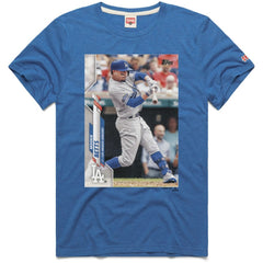 Mookie Betts Los Angeles Dodgers Homage 2020 Topps Baseball Card Player T-Shirt - Royal T-shirts
