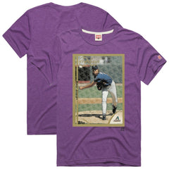 Randy Johnson Arizona Diamondbacks Homage 1999 Topps Baseball Card Player T-Shirt - Purple T-shirts