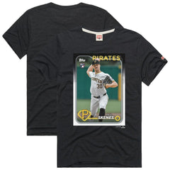 Paul Skenes Pittsburgh Pirates Homage 2024 Topps Baseball Card Player Tri-Blend T-Shirt - Charcoal T-shirts