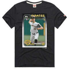Paul Skenes Pittsburgh Pirates Homage 2024 Topps Baseball Card Player Tri-Blend T-Shirt - Charcoal T-shirts