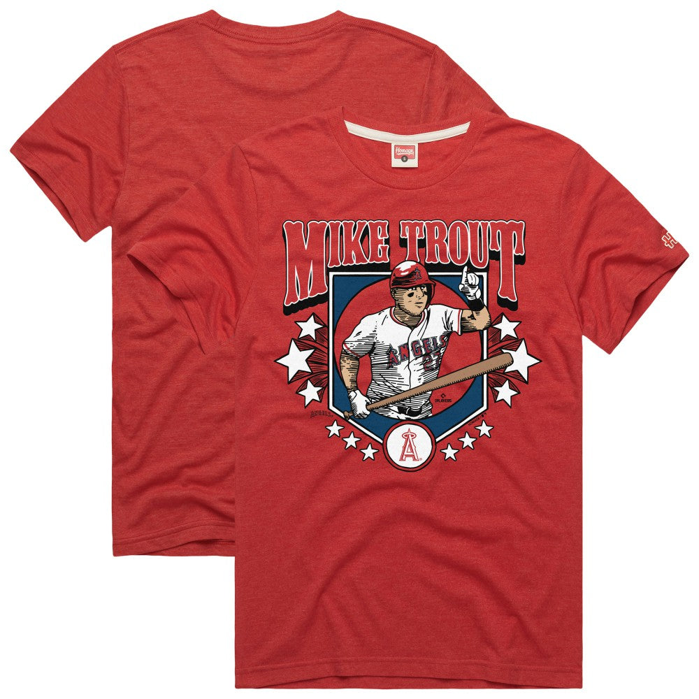 Mike Trout Los Angeles Angels Homage Graphic Player T-Shirt - Red T-shirts