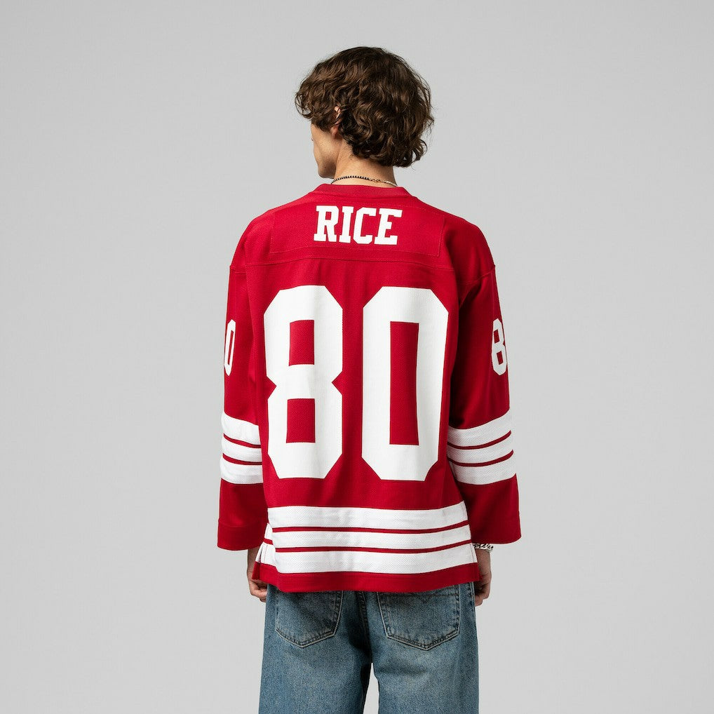 Jerry Rice San Francisco 49ers Maxxed Out Fashion Hockey Jersey - Scarlet Jerseys