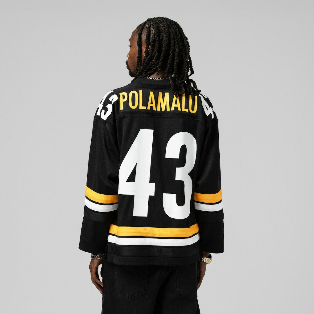 Troy Polamalu Pittsburgh Steelers Maxxed Out Fashion Hockey Jersey - Black Jerseys