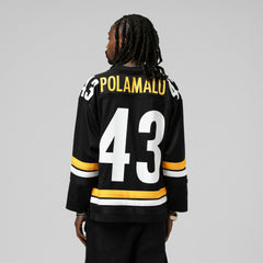 Troy Polamalu Pittsburgh Steelers Maxxed Out Fashion Hockey Jersey - Black Jerseys