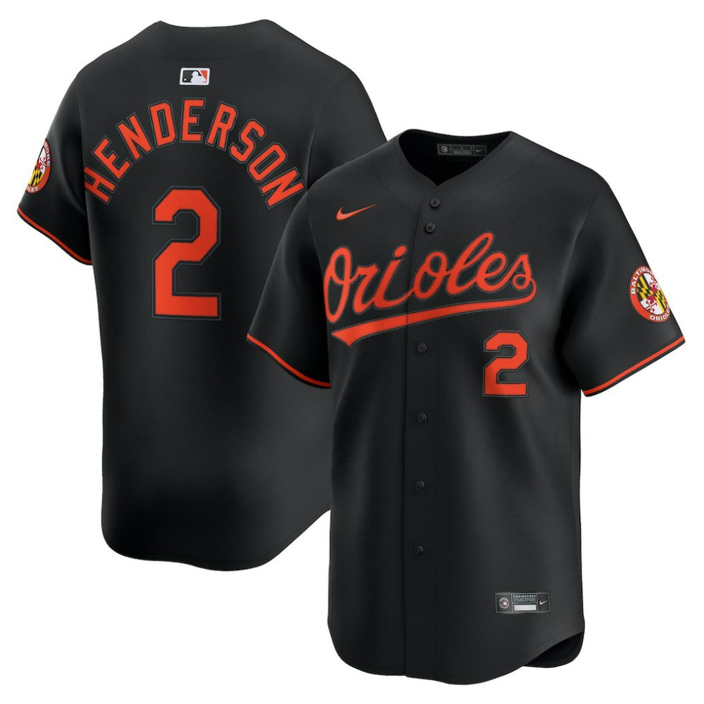 Gunnar Henderson Baltimore Orioles Nike Alternate Limited Player Jersey - Black Jerseys