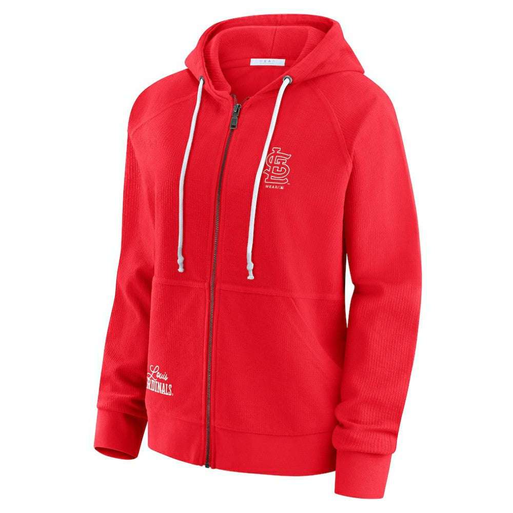 St. Louis Cardinals WEAR by Erin Andrews Women's Vintage Full-Zip Raglan Hoodie - Red Hoodies
