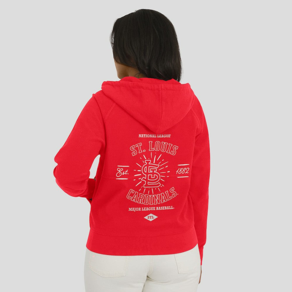 St. Louis Cardinals WEAR by Erin Andrews Women's Vintage Full-Zip Raglan Hoodie - Red Hoodies