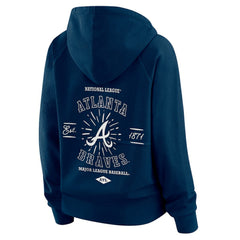 Atlanta Braves WEAR by Erin Andrews Women's Vintage Full-Zip Raglan Hoodie - Navy Hoodies