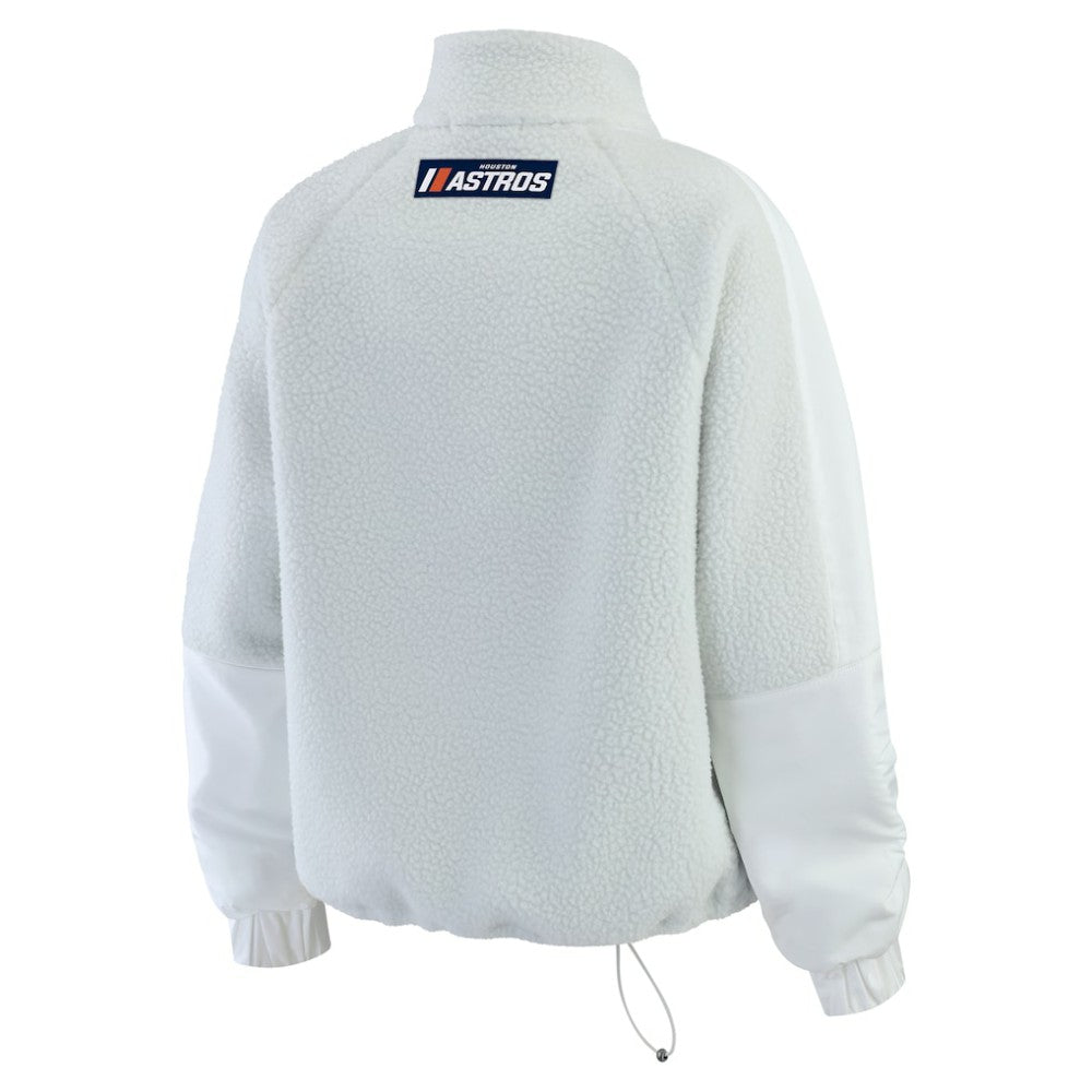 Houston Astros WEAR by Erin Andrews Women's Polar Fleece Quarter-Zip Jacket - Gray Jackets